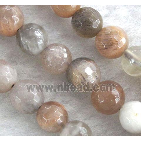 Sunstone beads, faceted round