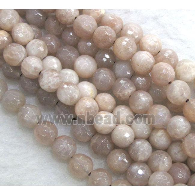 pink Sunstone beads, faceted round
