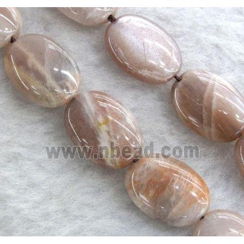 Sunstone beads, oval