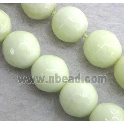 Lemon Chrysoprase Beads, faceted round, lt.green