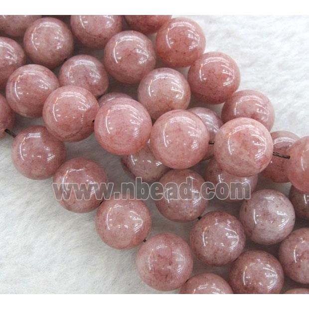 round Strawberry Quartz Beads