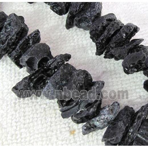 black Tourmaline bead, freeform