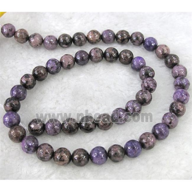 natural purple lepidolite beads, round