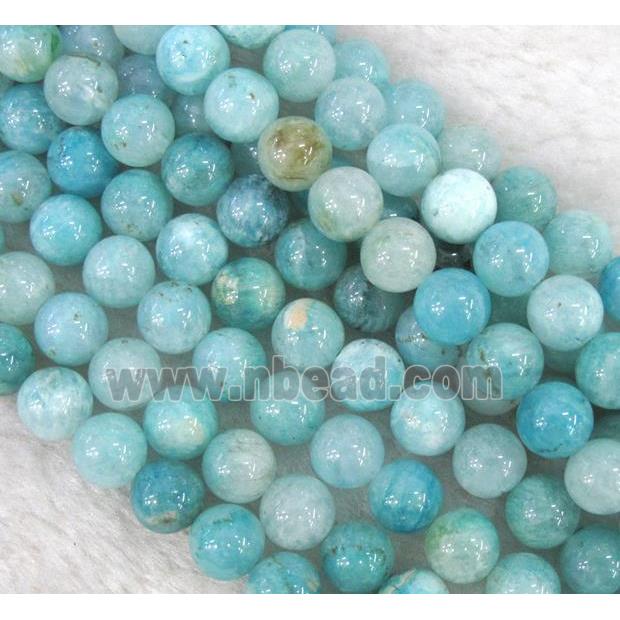 natural blue hemimorphite beads, round