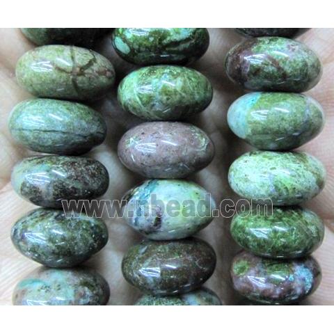 rondelle Agate beads, green