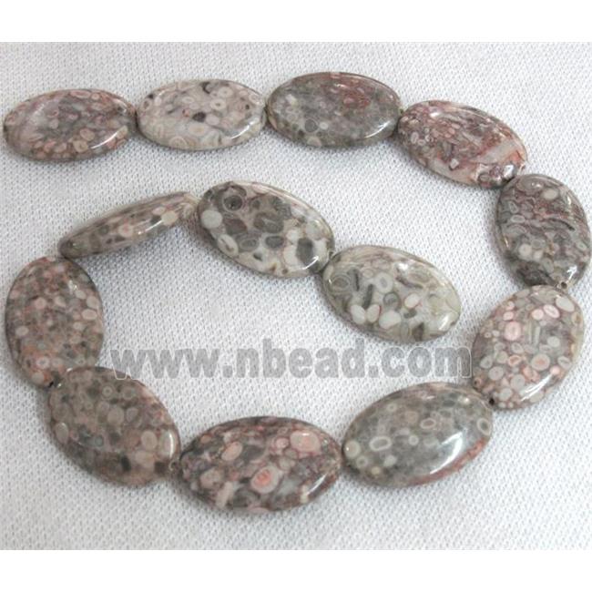 jasper bead, flat oval