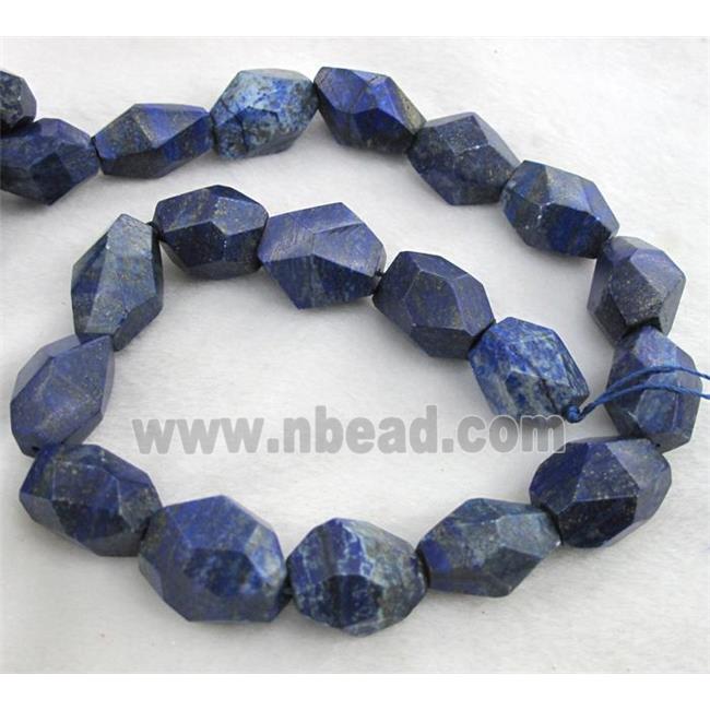 lapis lazuli nugget bead, freeform, blue