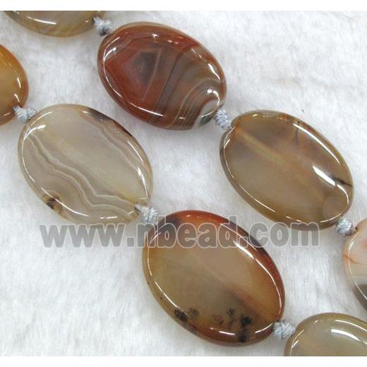 coffee striped agate beads, oval