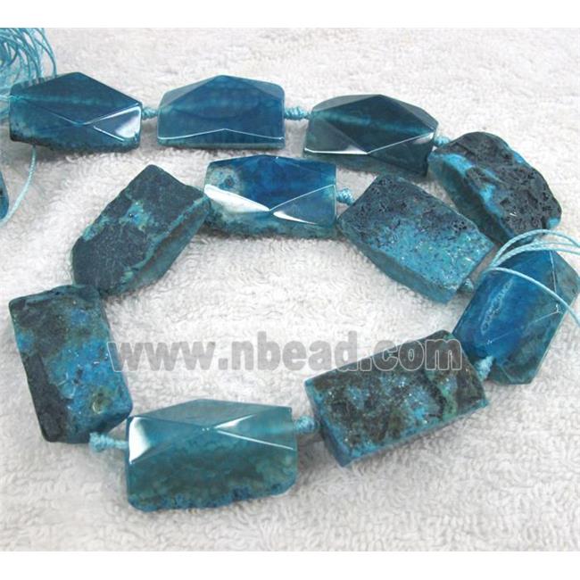 rock agate bead, faceted freeform