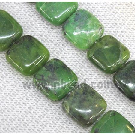 natural Australian Chrysoprase bead, square, green