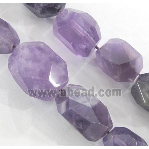 amethyst bead, faceted freeform