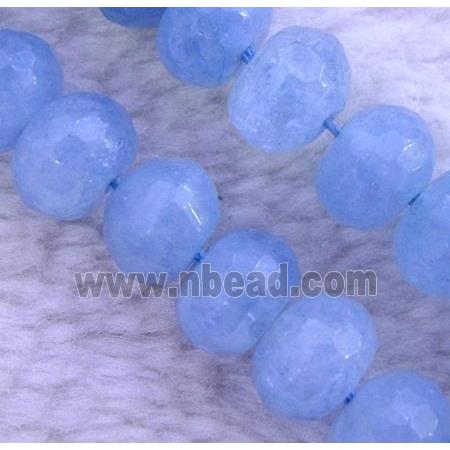 blue Sponge Quartz Beads, faceted rondelle