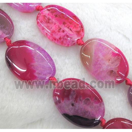 pink druzy agate beads, oval
