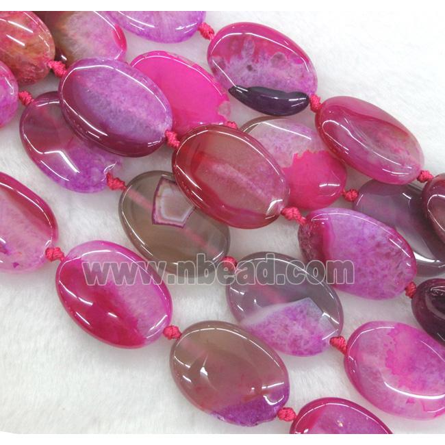 pink druzy agate beads, oval