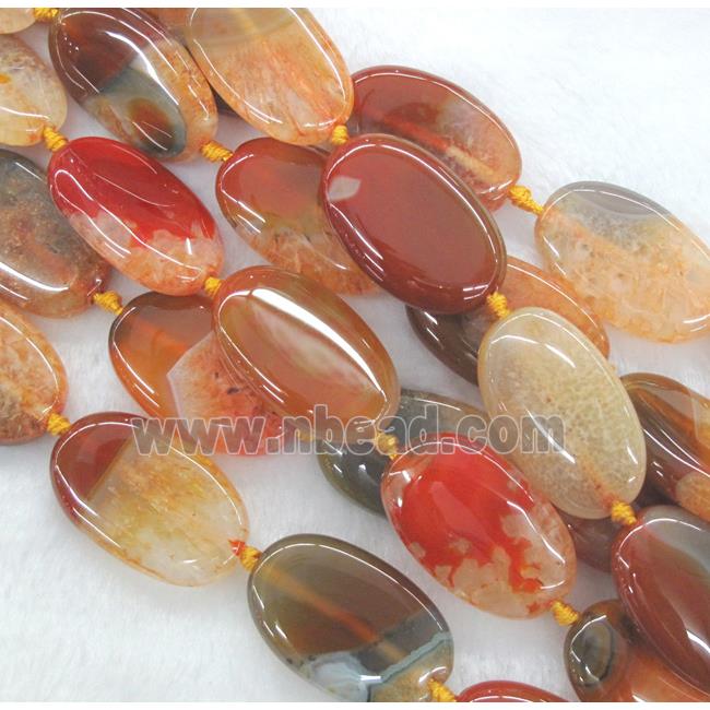 orange druzy agate beads, oval