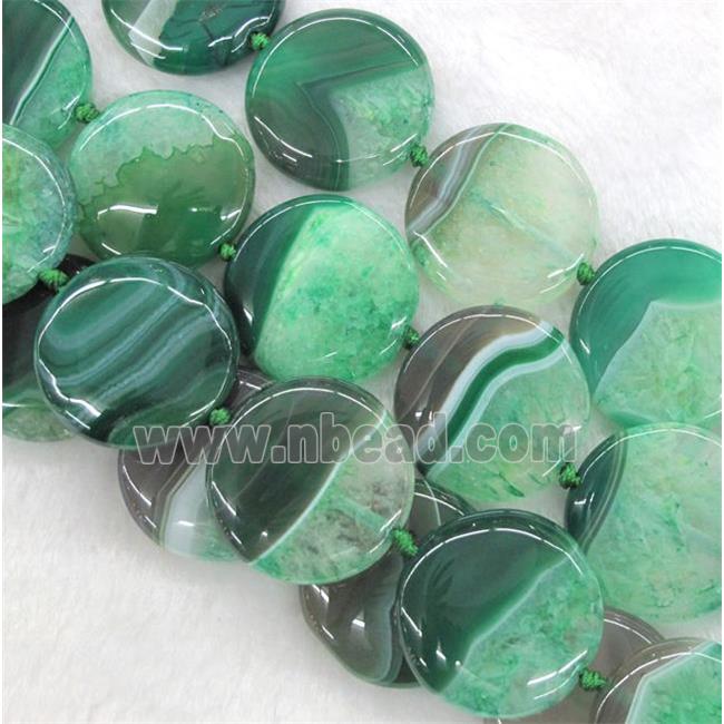 green druzy agate circle beads