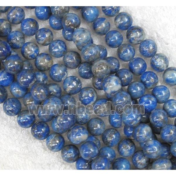 lapis lazuli beads, round, blue