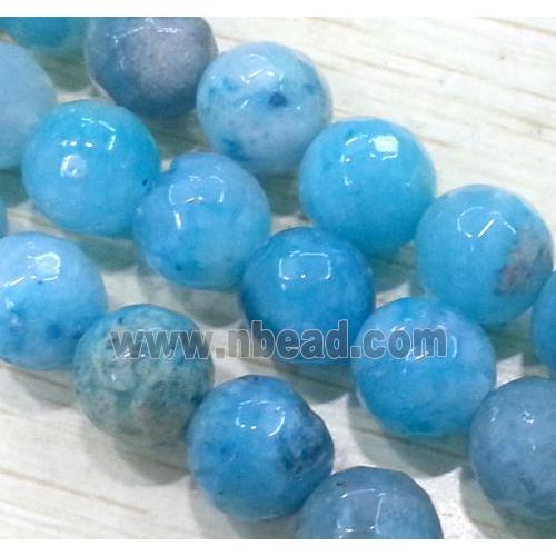 hemimorphite beads. faceted round, blue