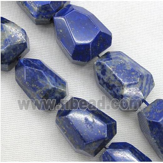 Natural Lapis Lazuli bead, faceted freeform