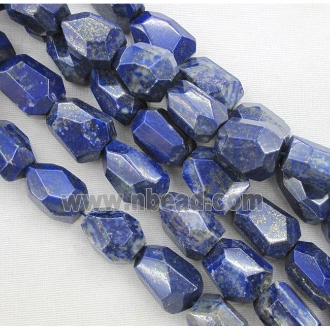 Natural Lapis Lazuli bead, faceted freeform