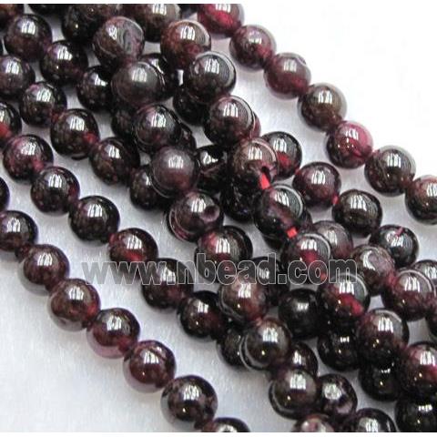 Garnet bead, round