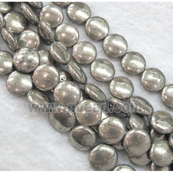 pyrite beads, falt-round