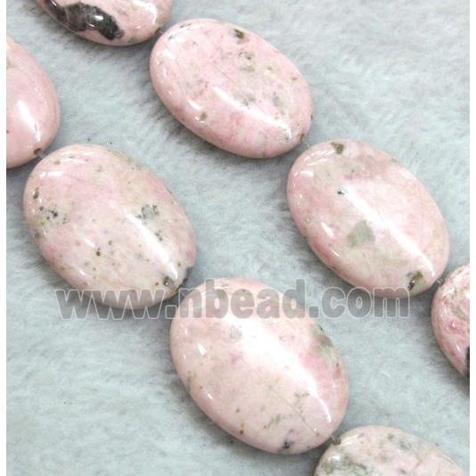 pink Rhodochrosite beads, oval