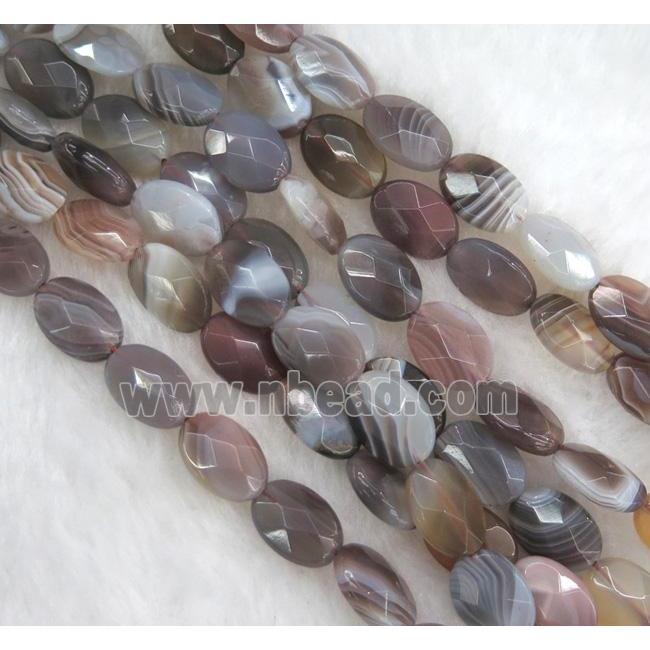 natural gray botswana agate beads, faceted oval