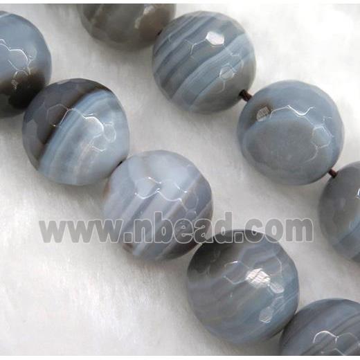 natural gray Botswana Agate beads, faceted round