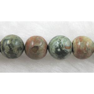 round natural green Rhyolite Gemstone Beads