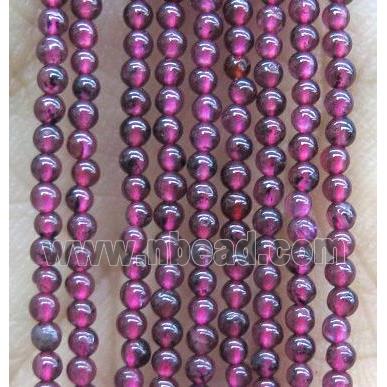 tiny round Garnet Beads, darkRed