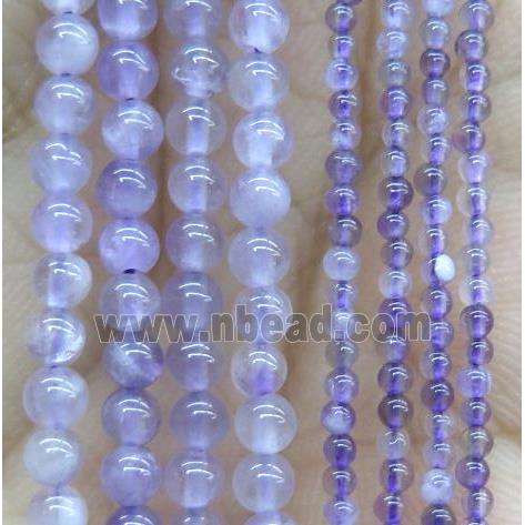 tiny round Amethyst Beads, purple