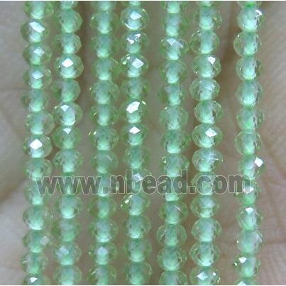 tiny Peridot Beads, green, faceted rondelle