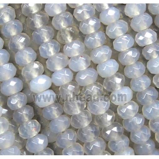 tiny gray agate beads, faceted rondelle