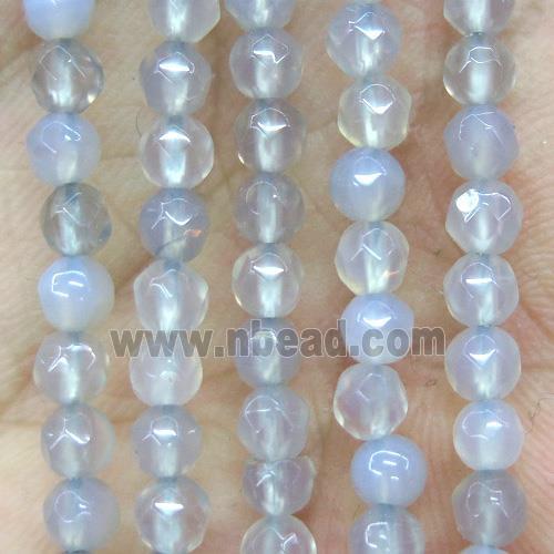 tiny gray agate beads, faceted round