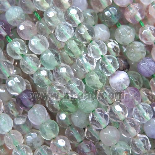 tiny green Fluorite bead, faceted round