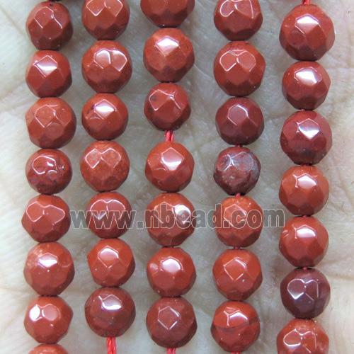 tiny red jasper beads, faceted round