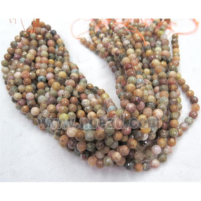 flower Agate Stone beads, faceted round