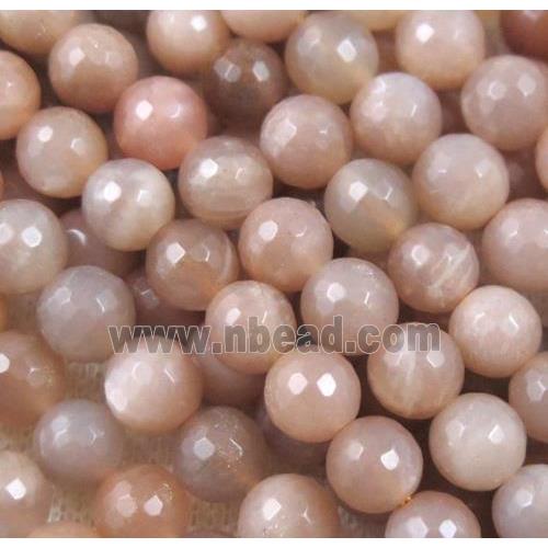natural sunstone bead, faceted round