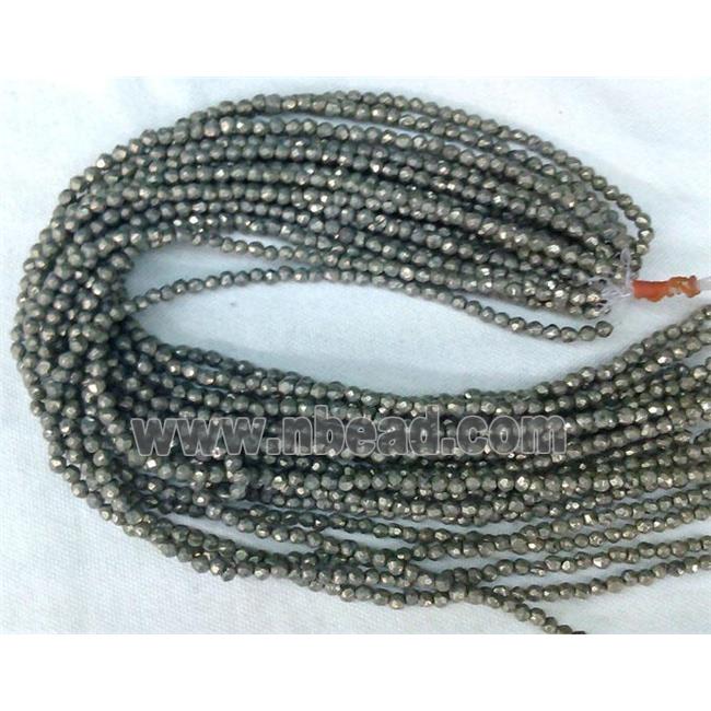 natural Pyrite Beads, faceted-round