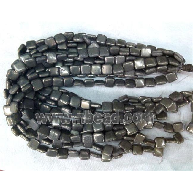 natural Pyrite Beads, square