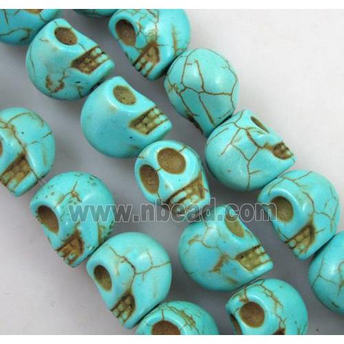 blue synthetic Turquoise skull beads