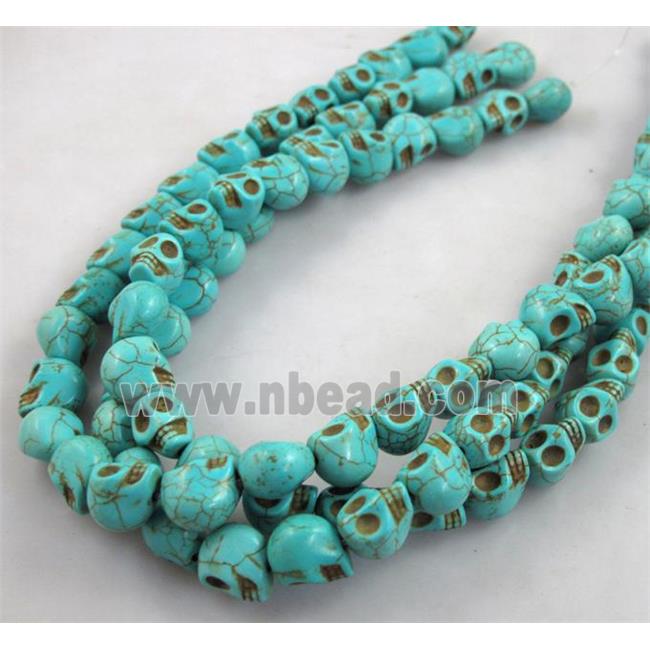 blue synthetic Turquoise skull beads