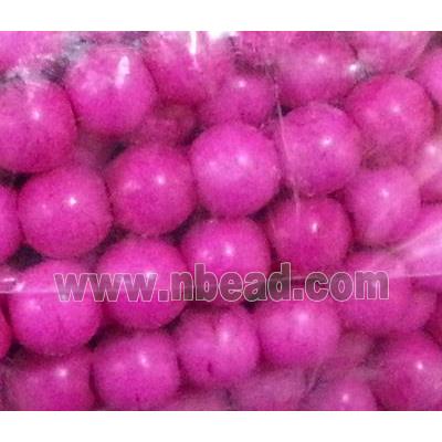 synthetic Turquoise beads, hotpink, round