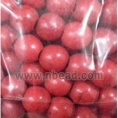 synthetic Turquoise beads, red, round