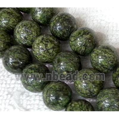 green Russian Mountain Jade beads, round