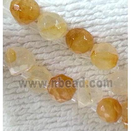 Citrine beads, faceted teardrop