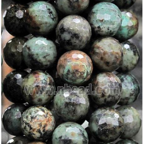 African turquoise beads, faceted round