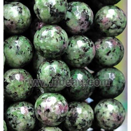 Ruby Zoisite bead, faceted round