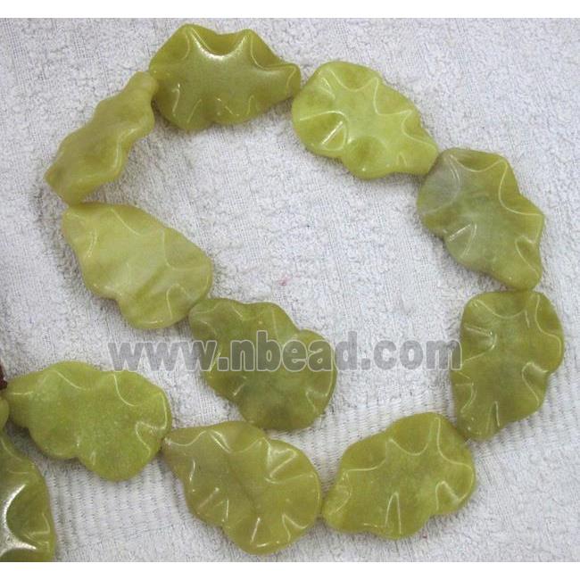 olive jade bead, cucurbit
